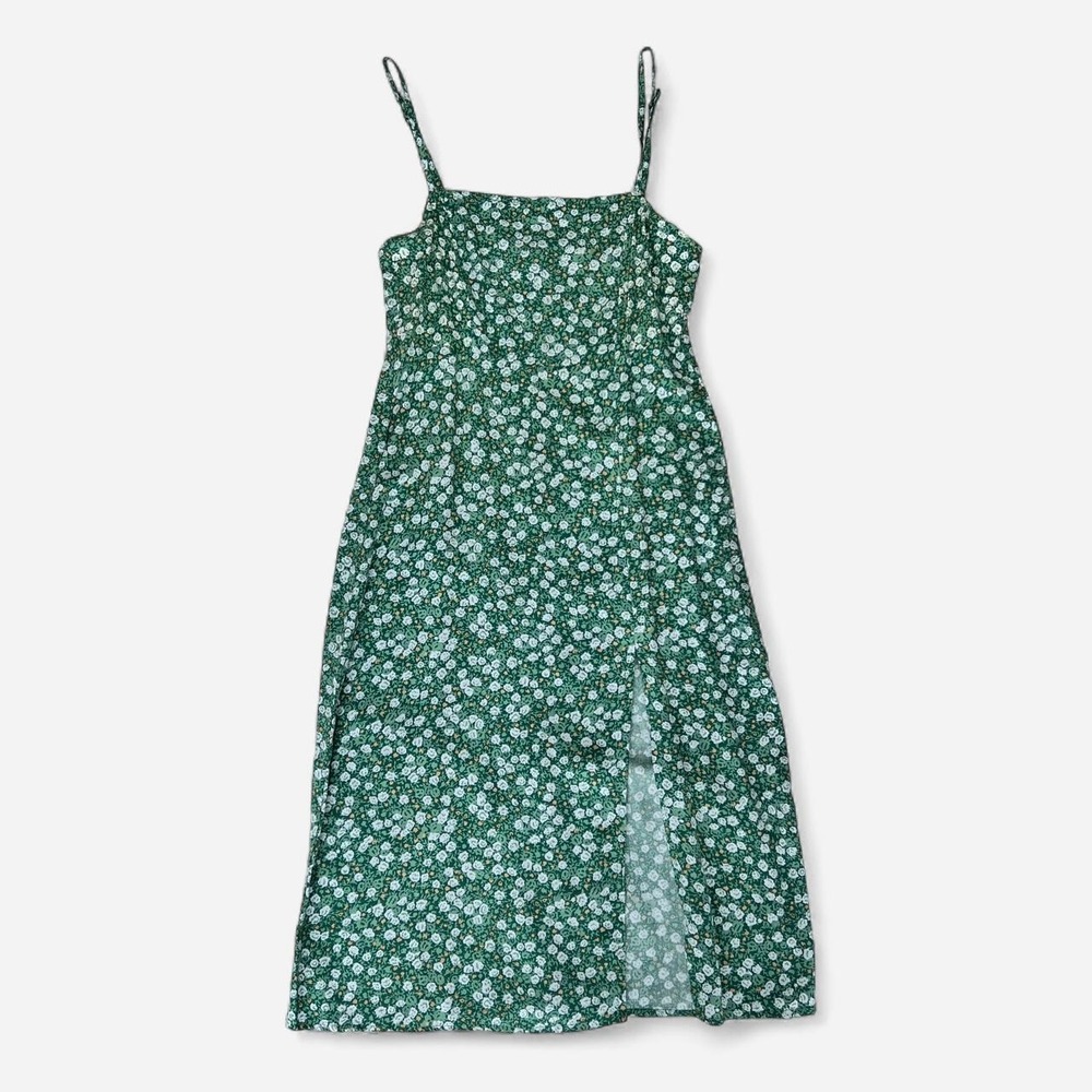 Motel green floral midi dress